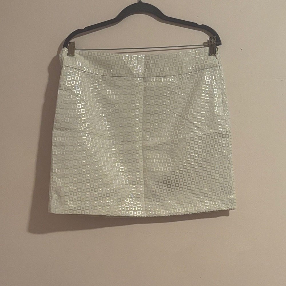 Banana Republic Shimmering Cream Mini Skirt